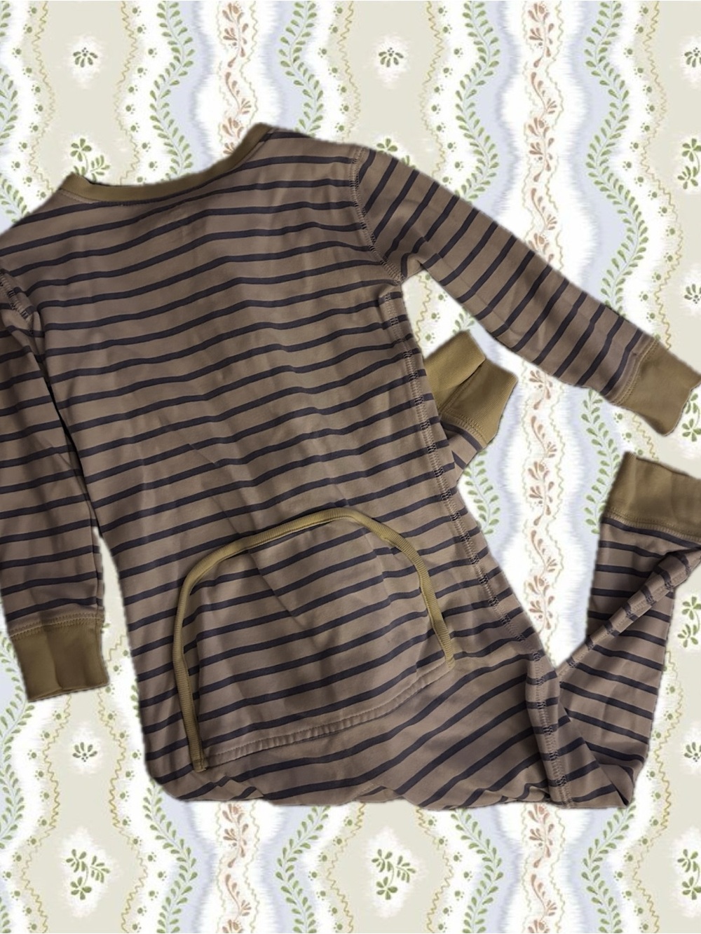The Beaufort Bonnet Company Blue and Yellow Striped Knox’s Night Night Footless